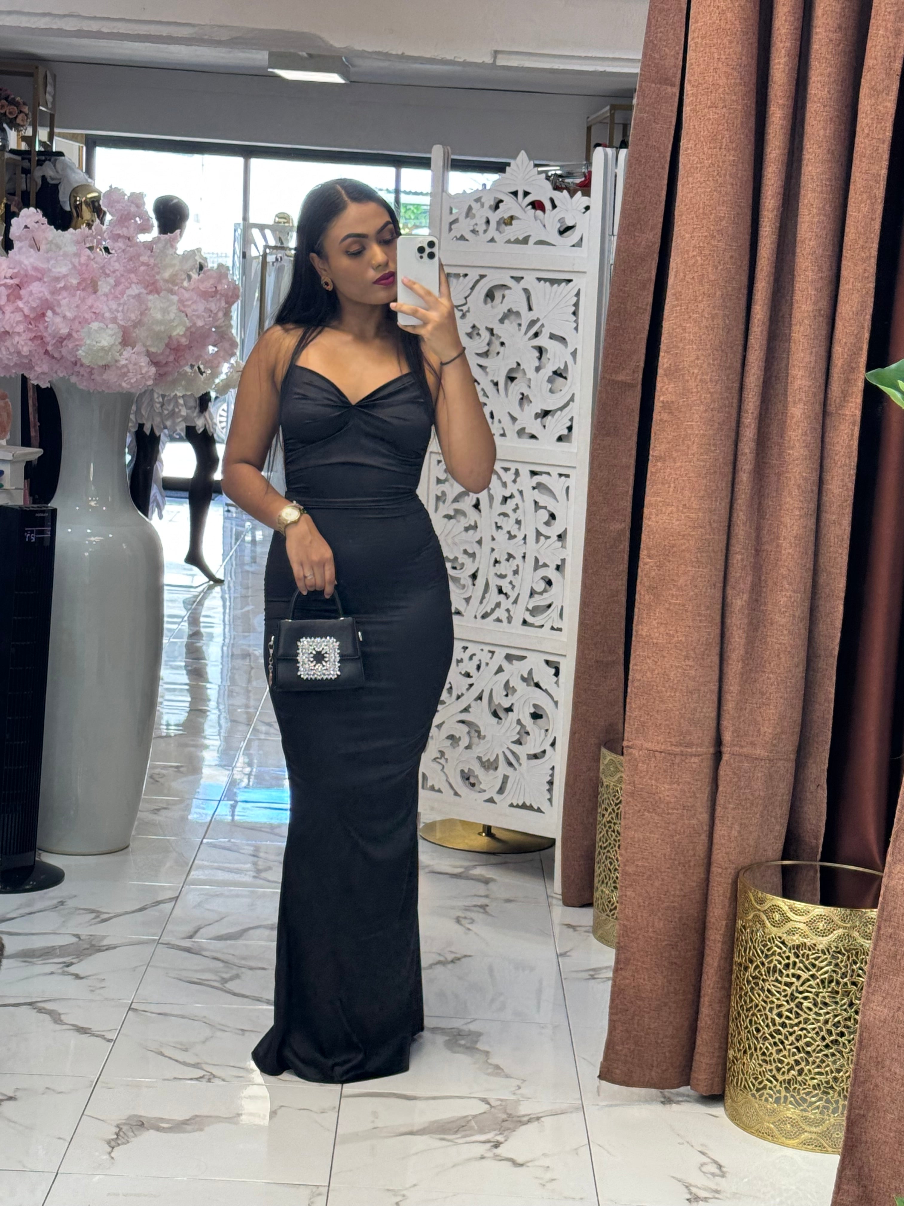Robe satin longue