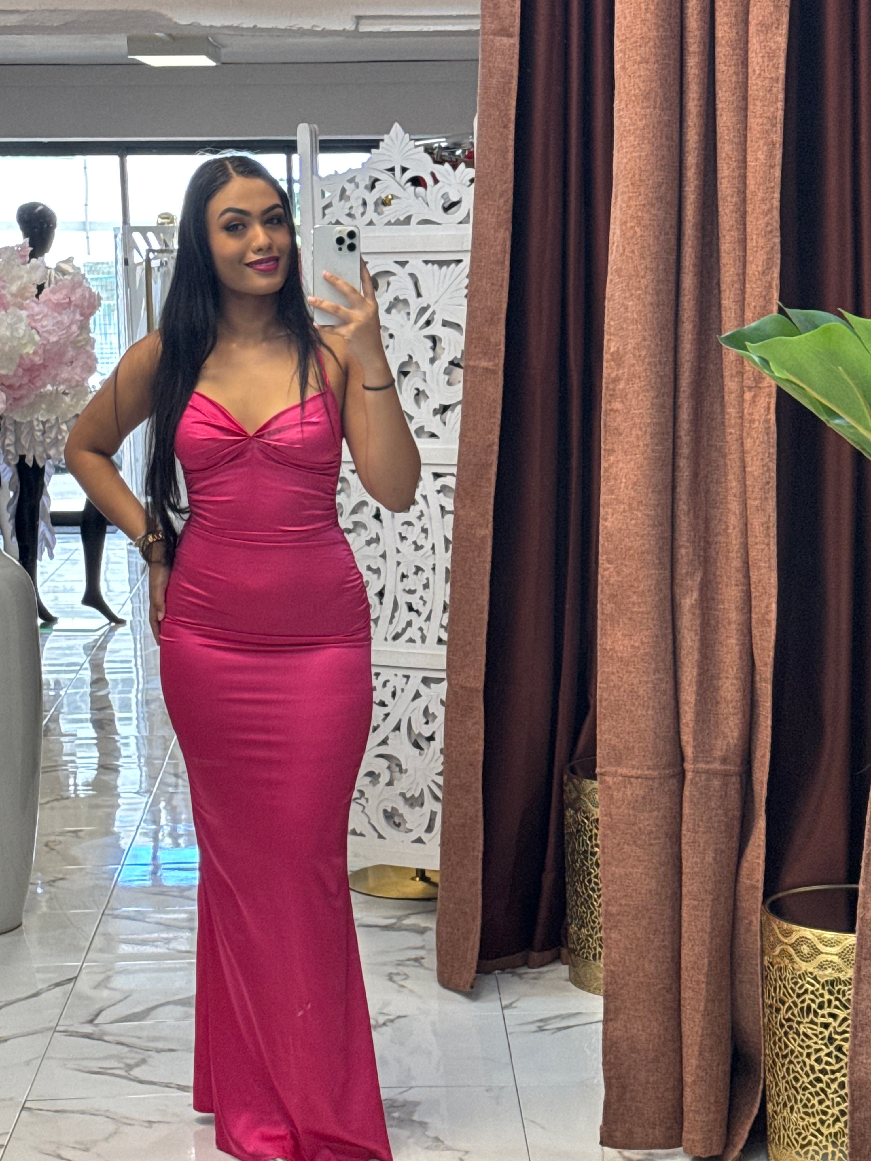 Robe satin longue